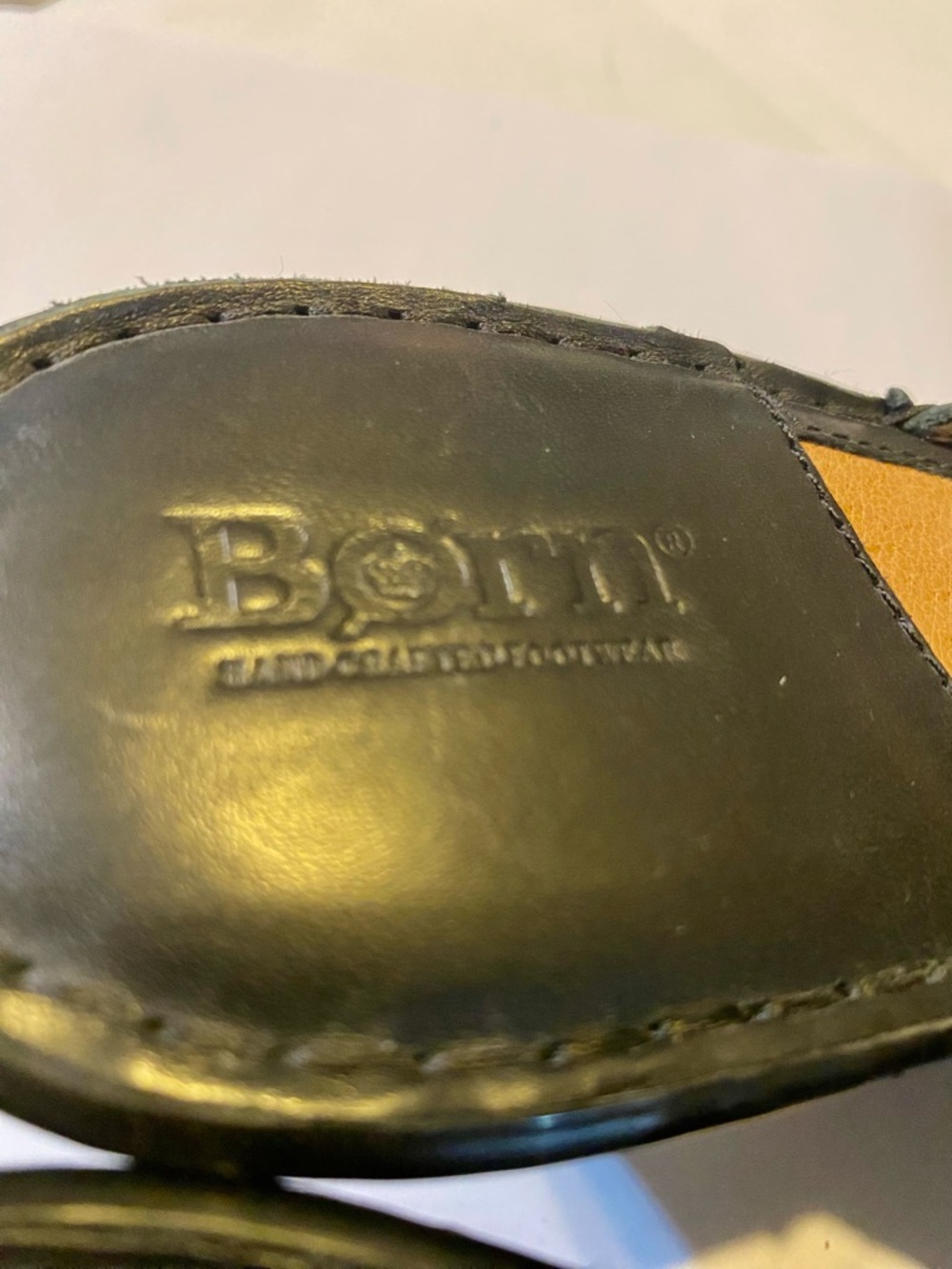 Women’s Black Born Heeled Slip On Sandals With Detail Flower Size 10 - Picture 7 of 12